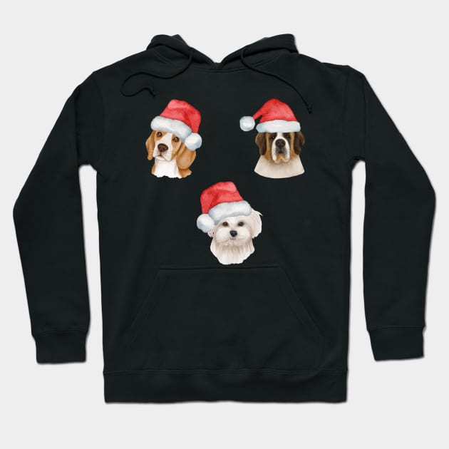 Cute And Lovely Animals With Christmas Hoodie by AbstractArt14